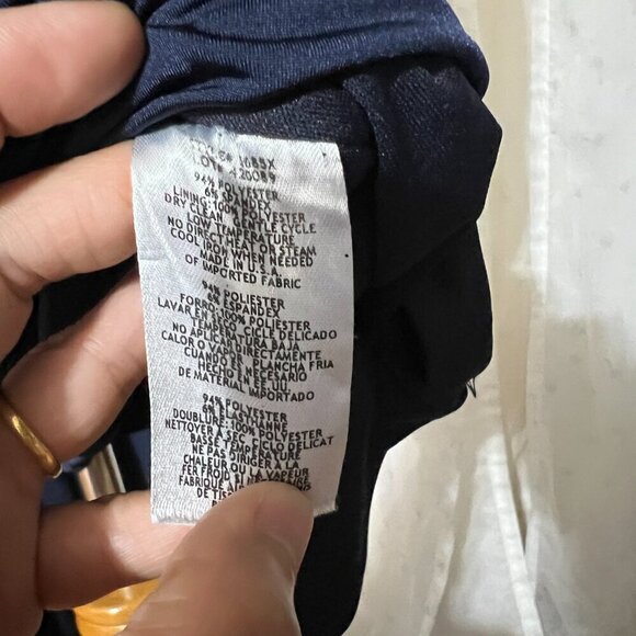 Xscape Women's One-Shoulder Draped Mini Dress Sz 12 in Navy - Picture 8 of 11